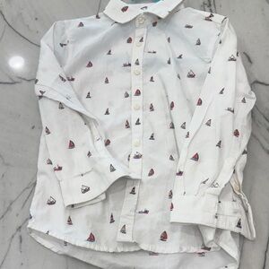 Mayoral White Shirt with Colorful Sailboat Design
